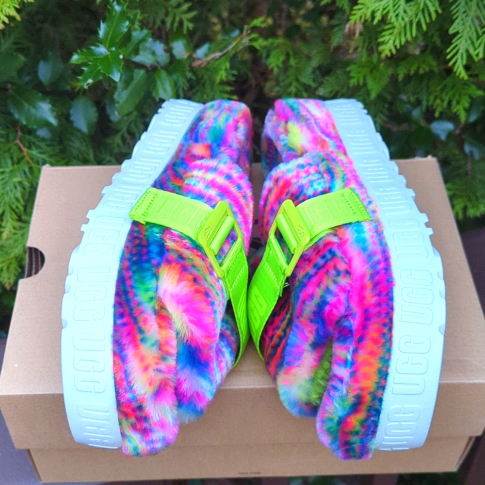 UGG Multicolor Fluffy Sandals - Picture 8 of 13